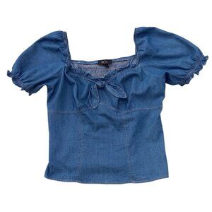 BCX chambray boho blouse sz M